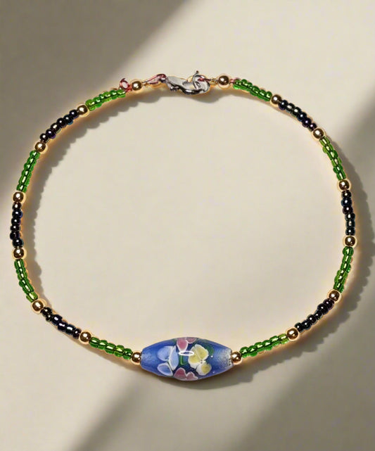 Handmade Forest Meadow Beaded Bracelet