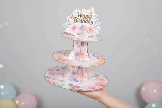 Three Tier Cupcake Stand - Happy Party