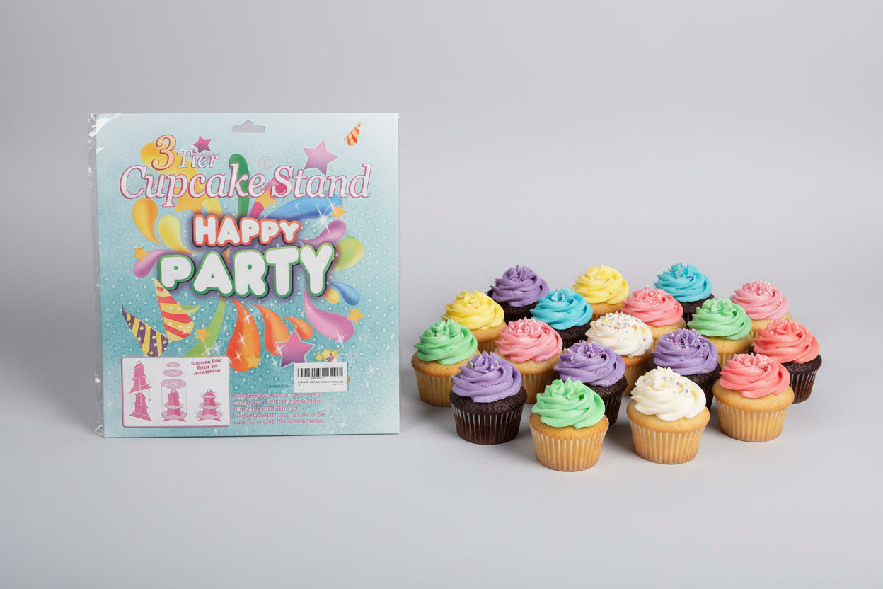 Three Tier Cupcake Stand - Happy Party