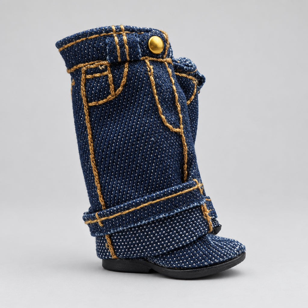 Mini Brands - ZURU - Fashion Mode - Denim Blue - Fold Over Boots