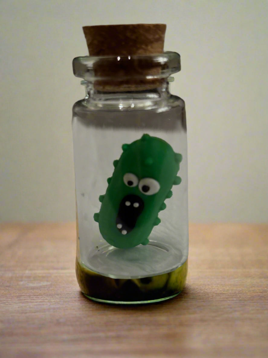 Miniature Screaming Pickle in Glass Jar