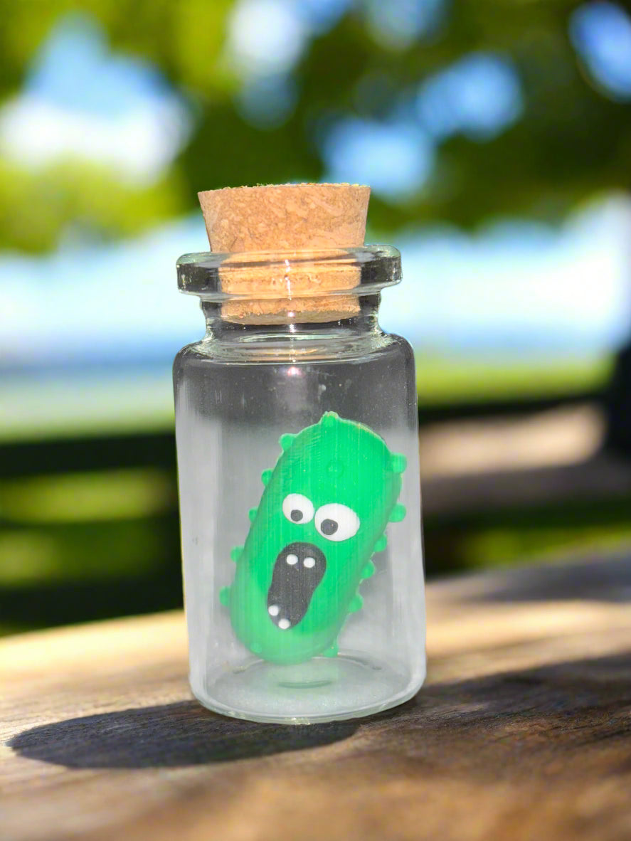 Miniature Screaming Pickle in Glass Jar