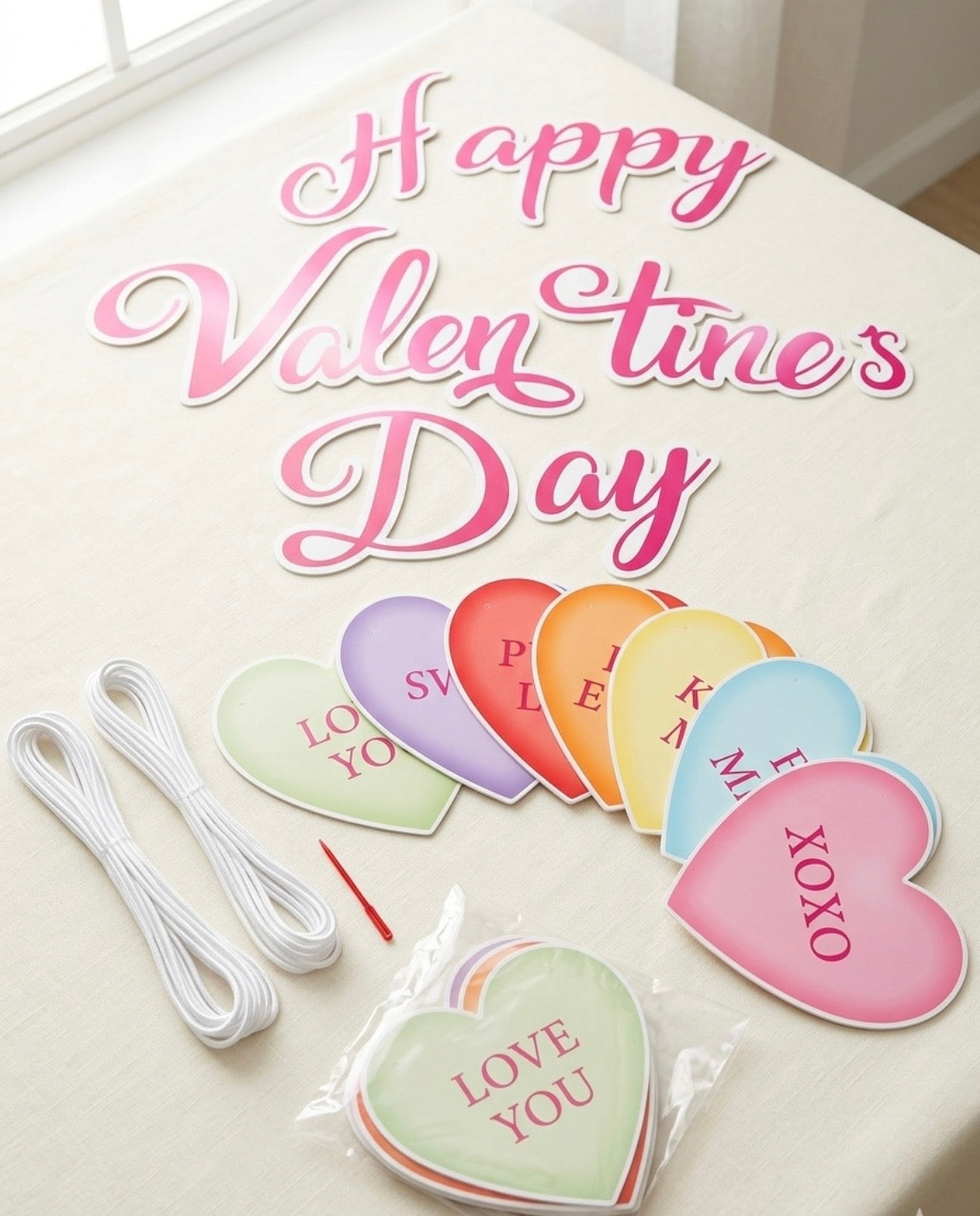 Happy Valentine's Day Signage with Hearts