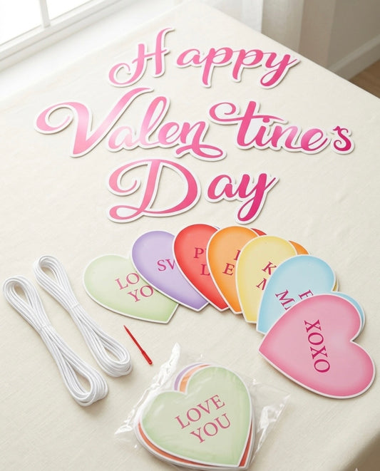 Happy Valentine's Day Signage with Hearts