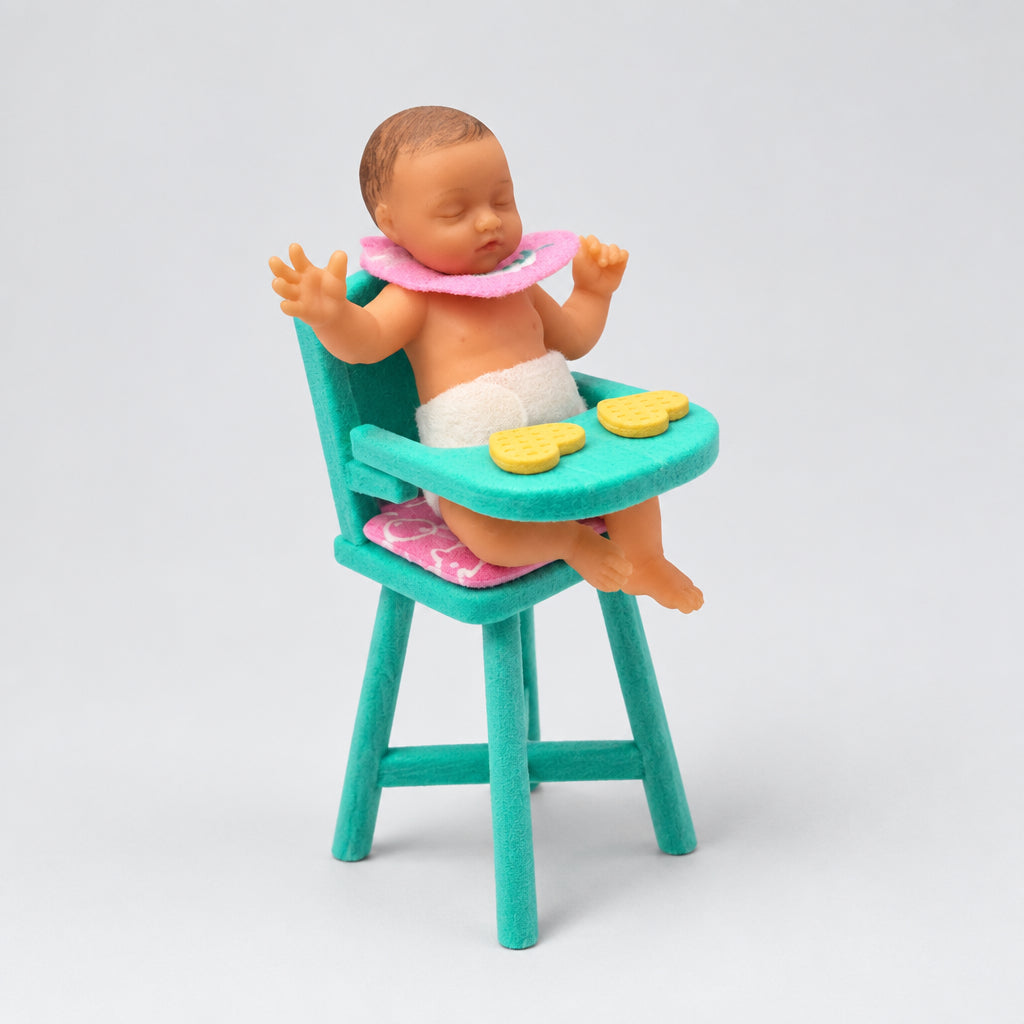 Zuru - 5 Surprise My Mini Baby Series 2 – Teal Highchair & Silicone Doll Set