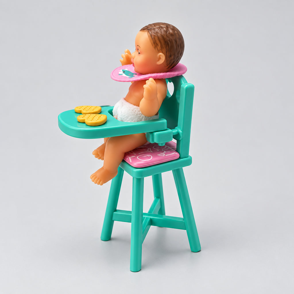 Zuru - 5 Surprise My Mini Baby Series 2 – Teal Highchair & Silicone Doll Set