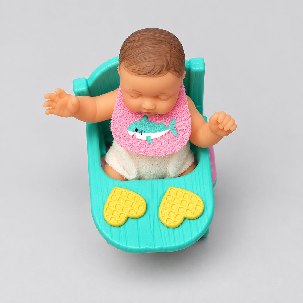 Zuru - 5 Surprise My Mini Baby Series 2 – Teal Highchair & Silicone Doll Set