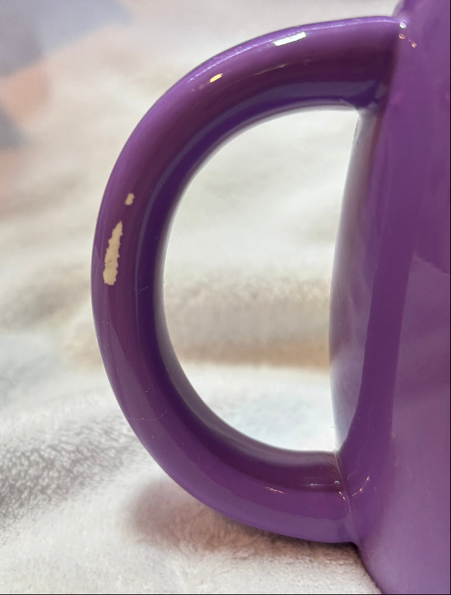 Collectible Mug - M&M's - Ceramic - Yellow M&M Character - Purple with Blue Rain Drops