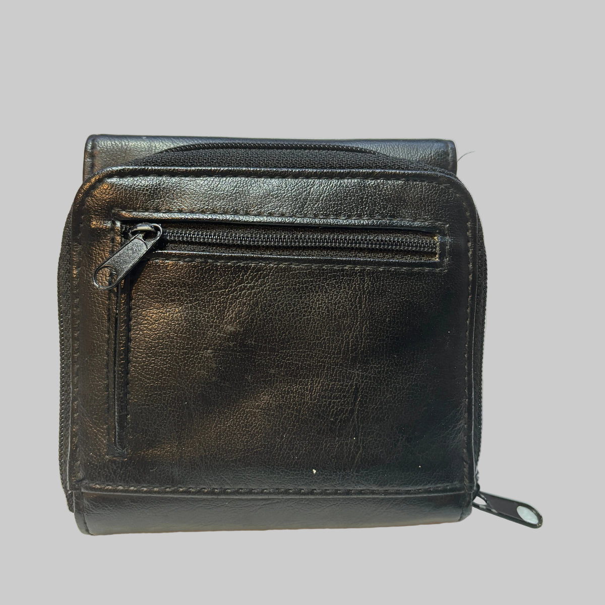 Wallet - Alternative - Punk - Goth - Black Studded - Tri-Fold - with Zip Pockets