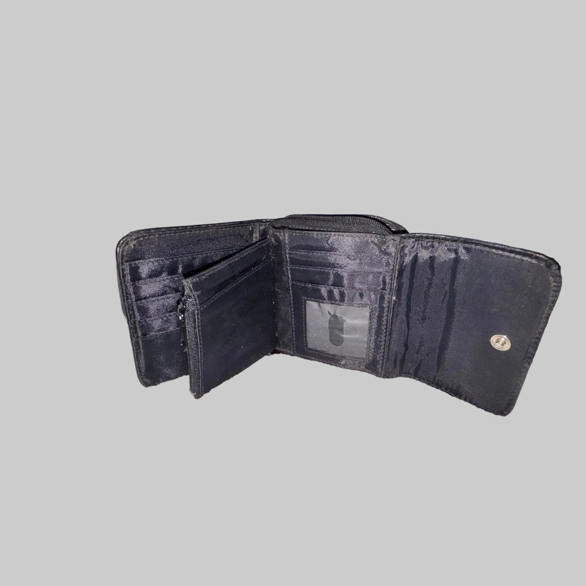 Wallet - Alternative - Punk - Goth - Black Studded - Tri-Fold - with Zip Pockets