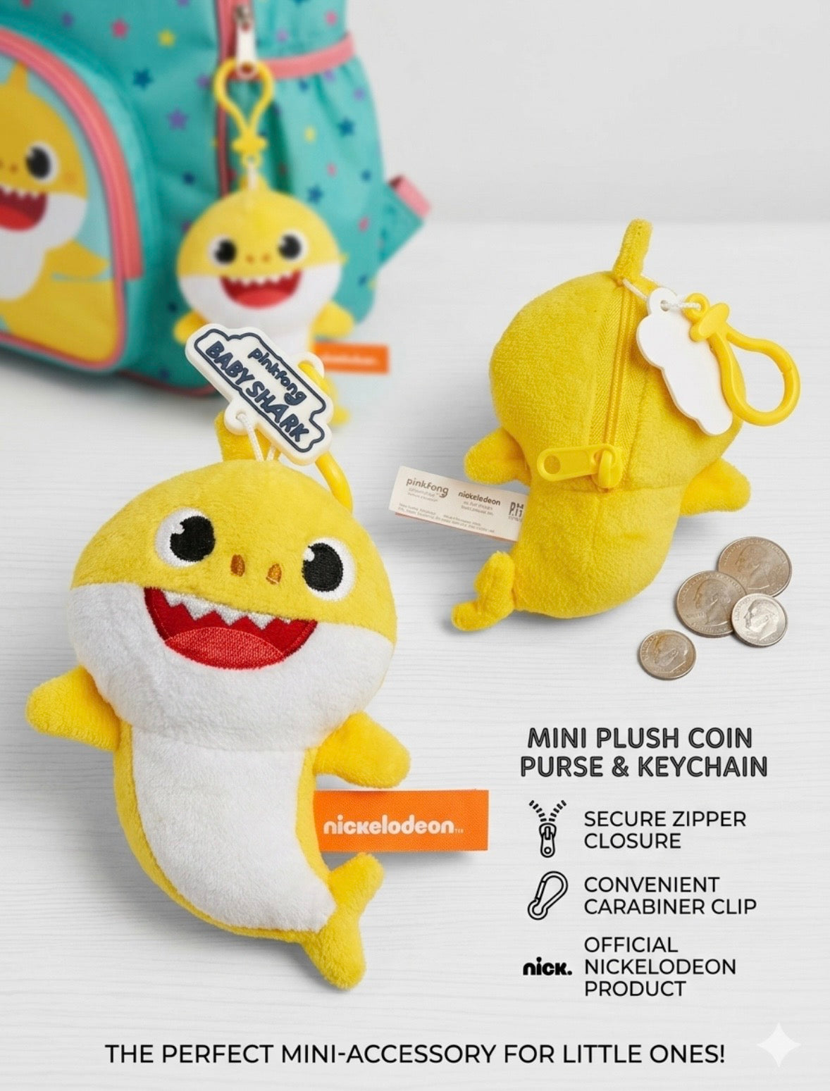 Nickelodeon - Pinkfong Baby Shark - Bag Clip Coin Pouch
