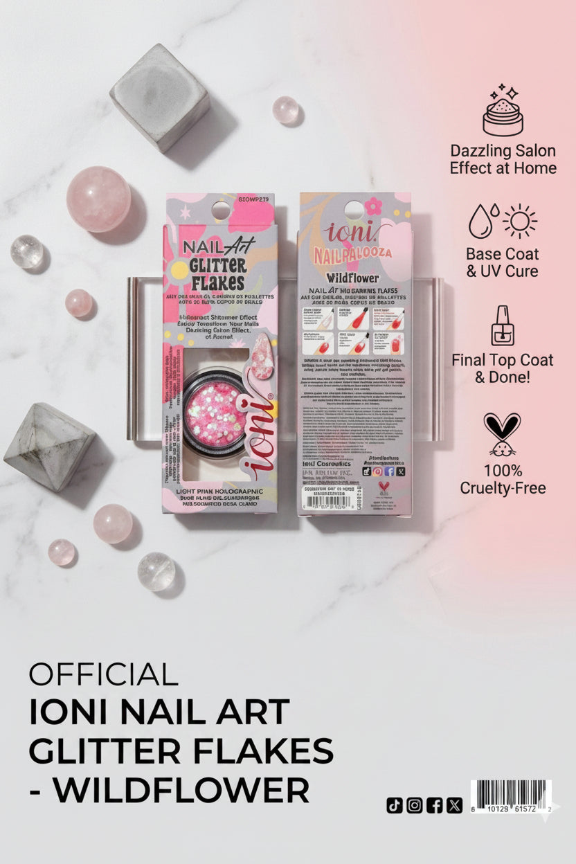 Ioni - Nail Art Glitter Flakes - Light Pink Holographic