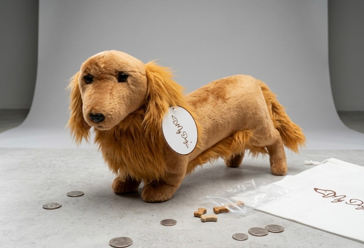 My Dog - Dachshund Brown - Premium Stuffed Dog Animal - Lifelike & Realistic