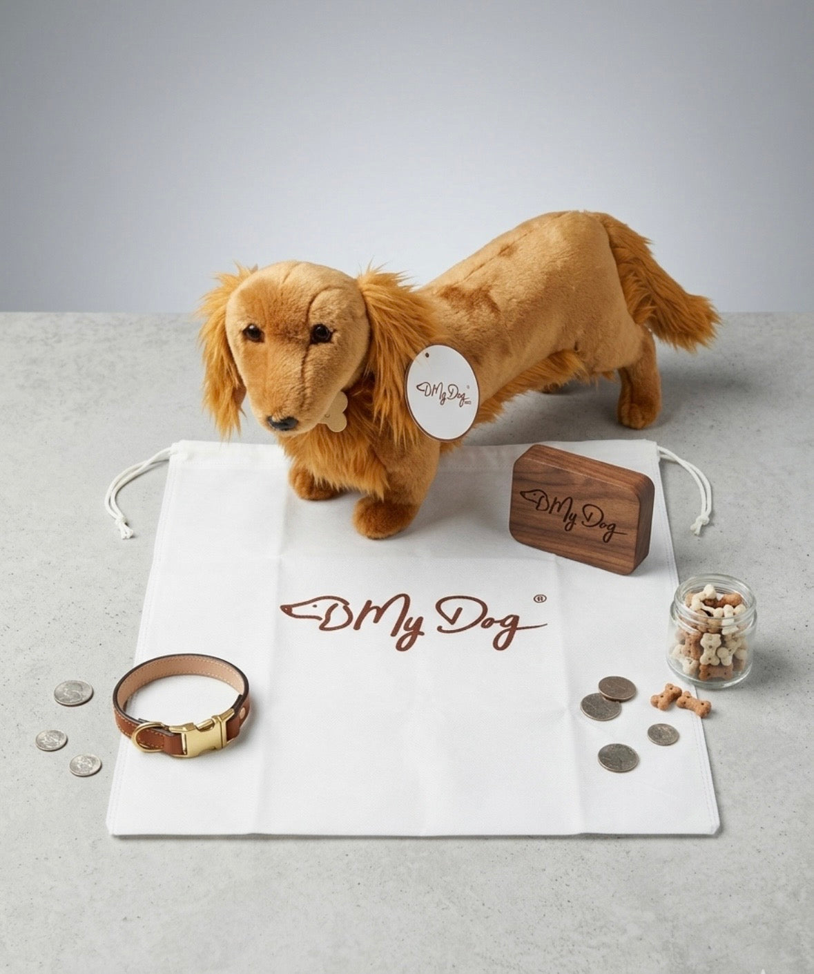 My Dog - Dachshund Brown - Premium Stuffed Dog Animal - Lifelike & Realistic