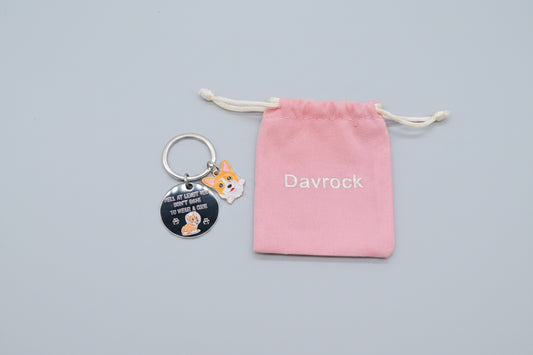 Keychain - Corgi Set - "Well at least you don't have to wear a cone"