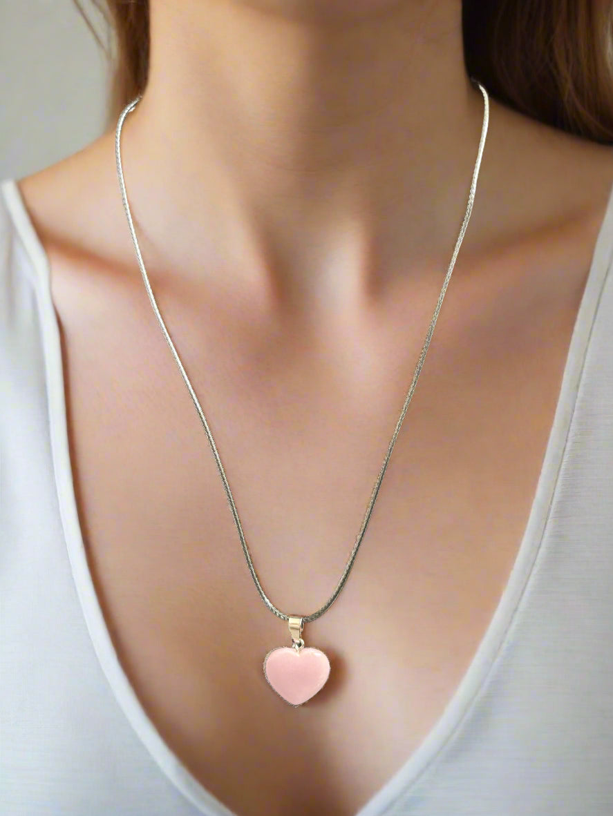 Necklace - Luminous Heart Shaped Crystal
