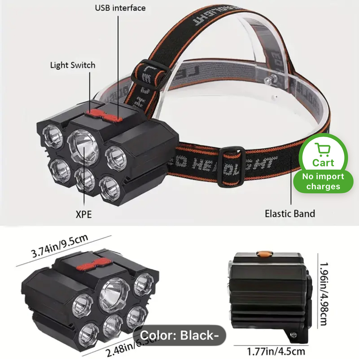25000LM LED Rechargeable Headlamp Flashlight