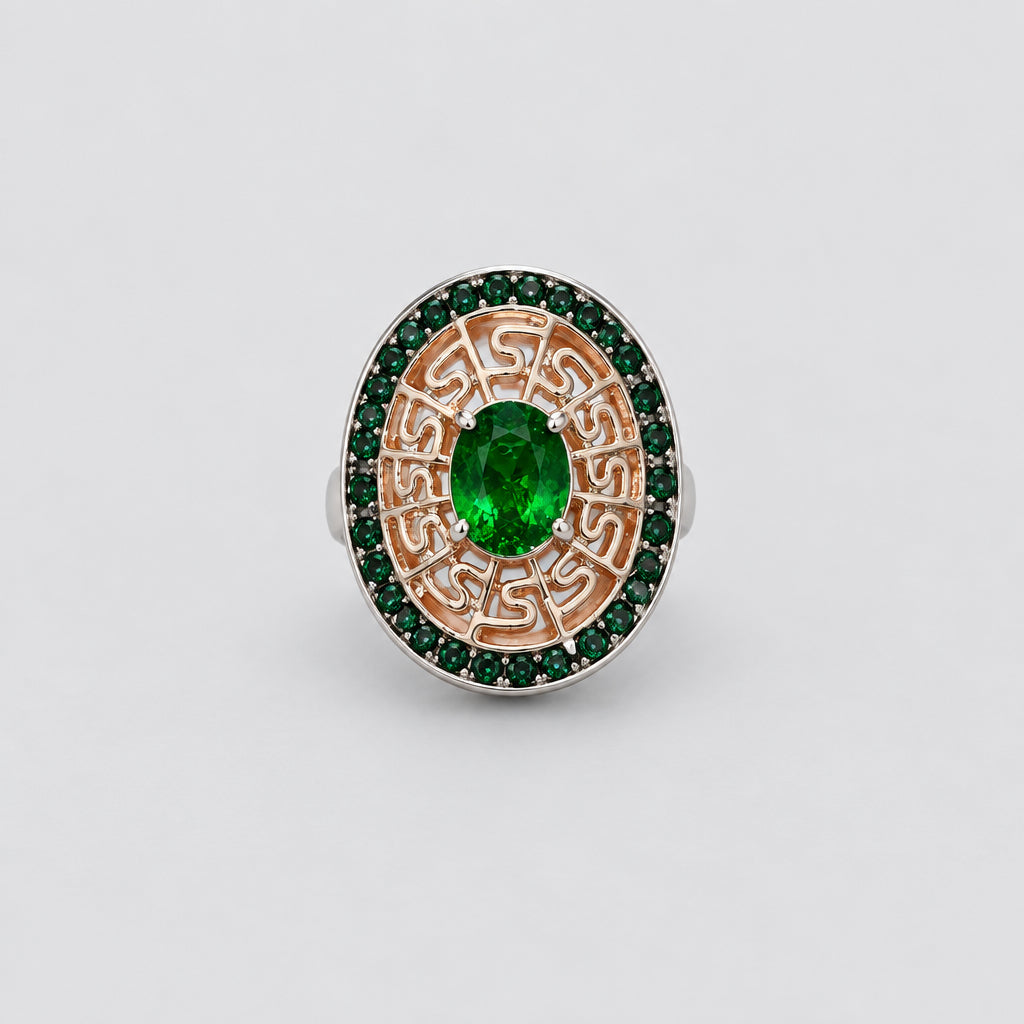 Rings - Green - Maze - Cocktail - Statement - Size 6