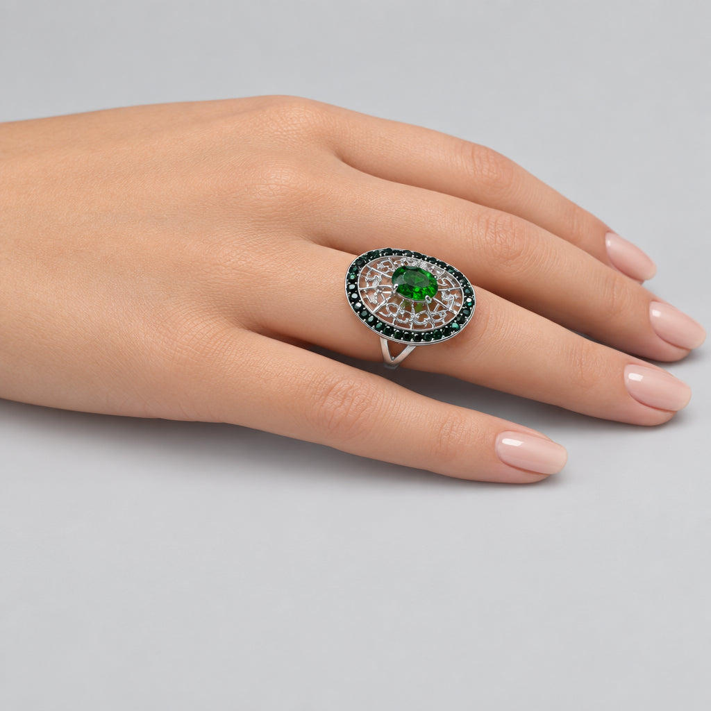 Rings - Green - Maze - Cocktail - Statement - Size 6