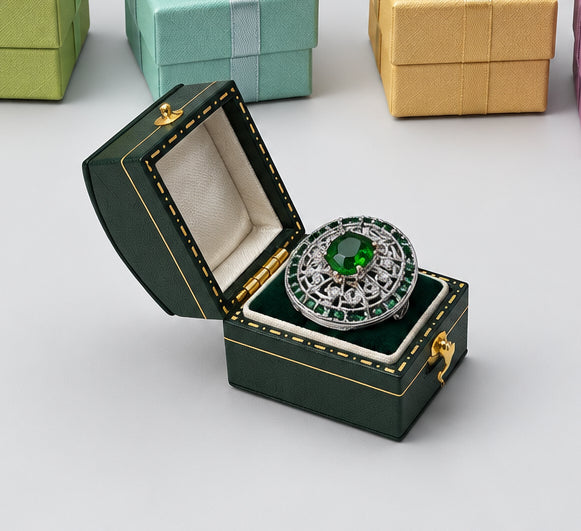 Rings - Green - Maze - Cocktail - Statement - Size 6