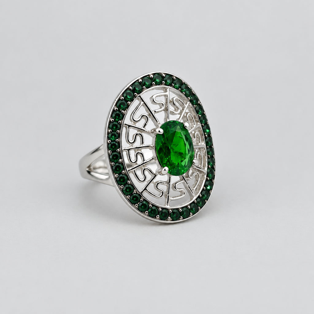 Rings - Green - Maze - Cocktail - Statement - Size 6