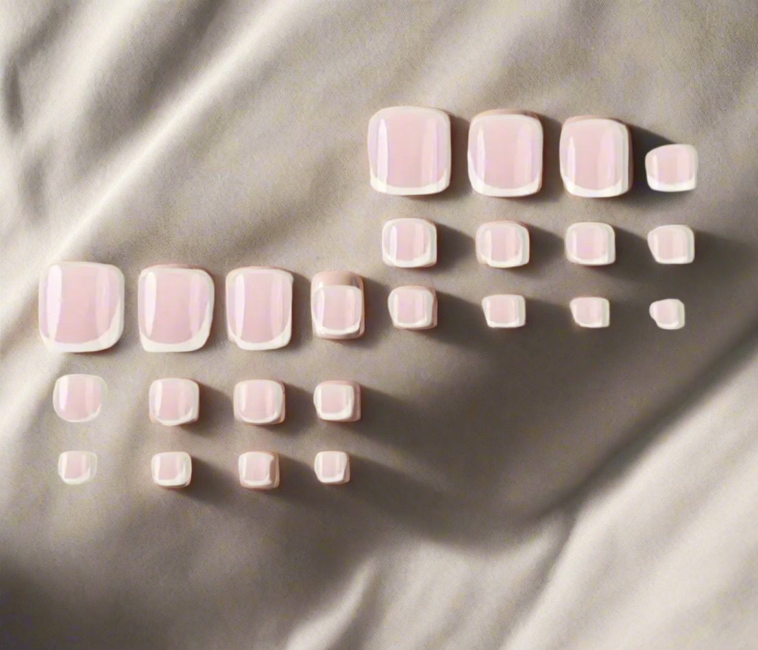 Press on Nails - Toes - French Manicure