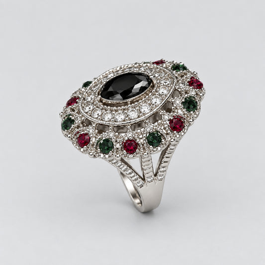 Rings - Black Onyx - Marquis-cut - Centerpiece - Size 7
