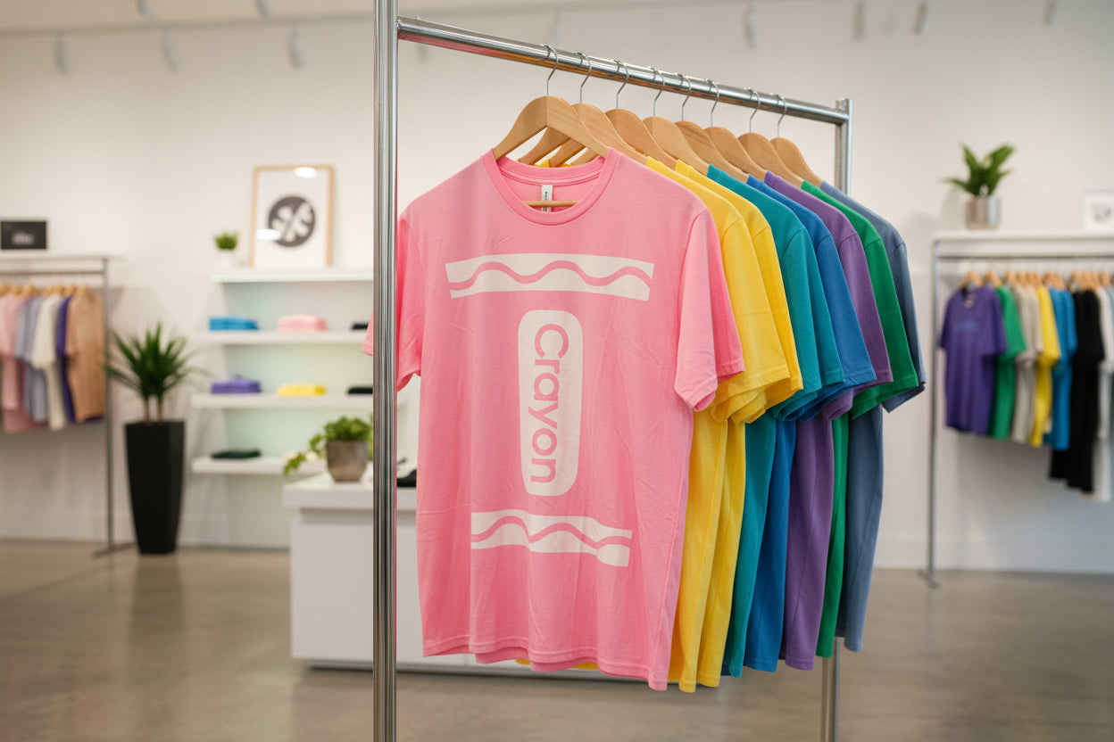 T-Shirt - Pink Crayon  - Size Medium