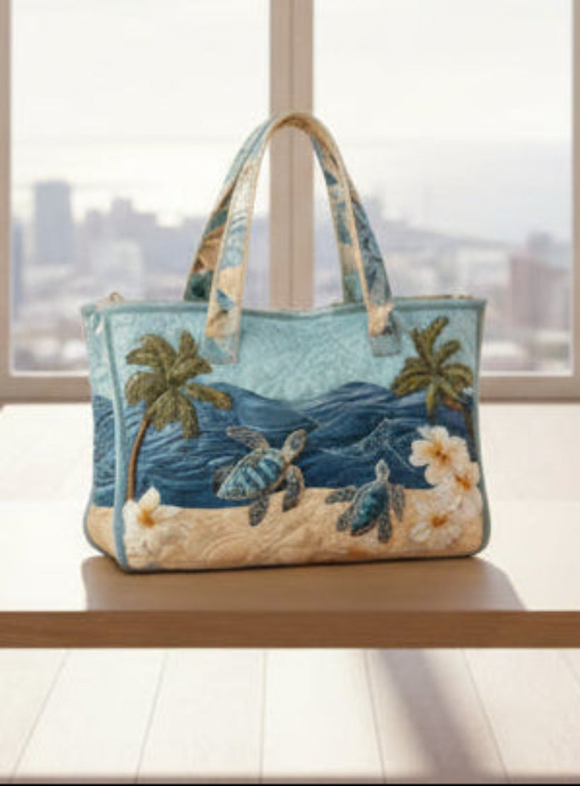 Tote Bag - Quilted Bag - Sea Turtles