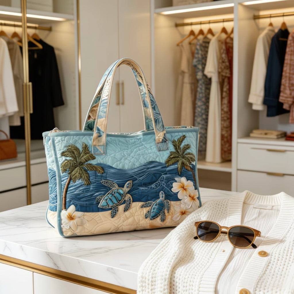 Tote Bag - Quilted Bag - Sea Turtles