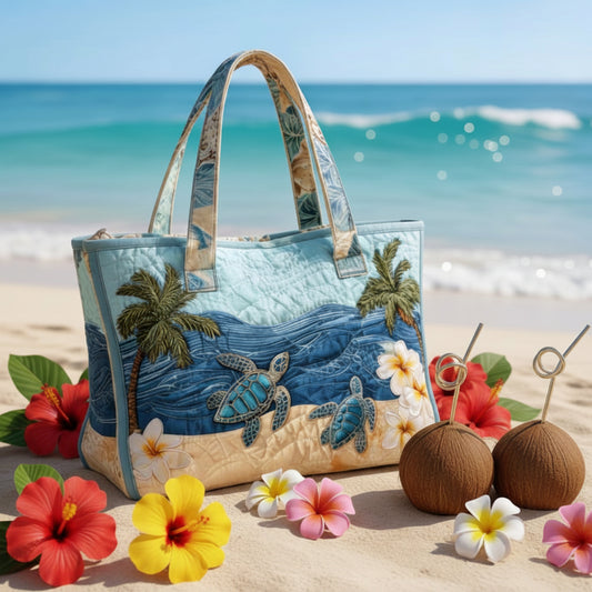 Tote Bag - Quilted Bag - Sea Turtles