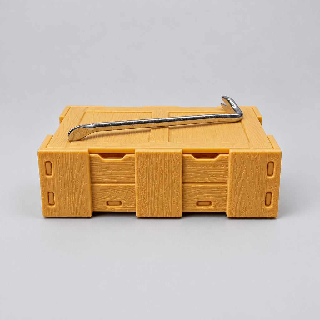 Mini Brands - Masterpiece - Miniature - Crate & Crowbar - Wooden Storage Crate