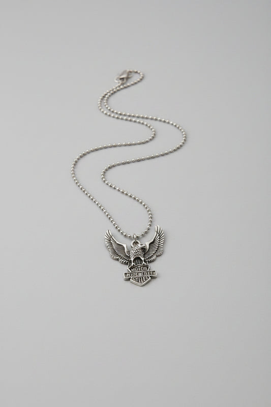 Necklace - "Motor Cycles Ride Free" Eagle with Outstretched Wings