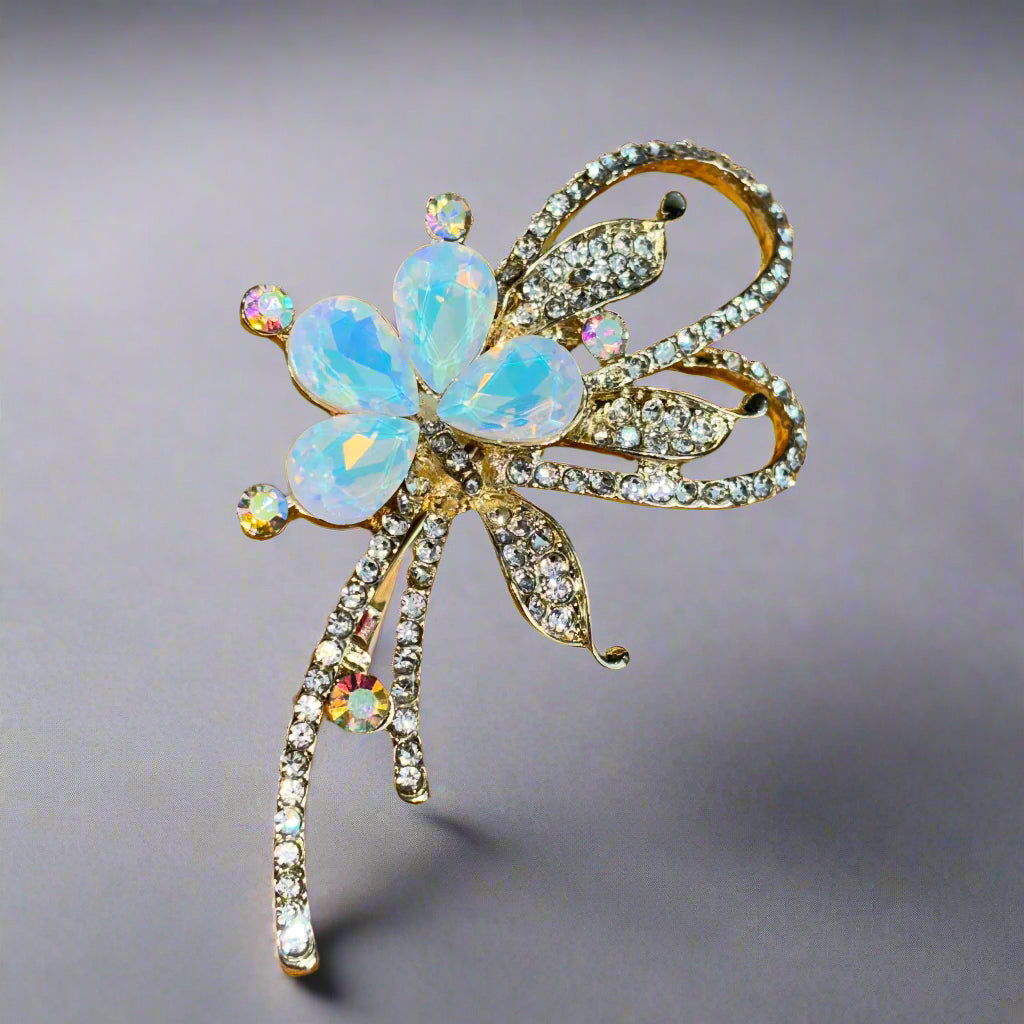 Brooch - Butterfly on Flower