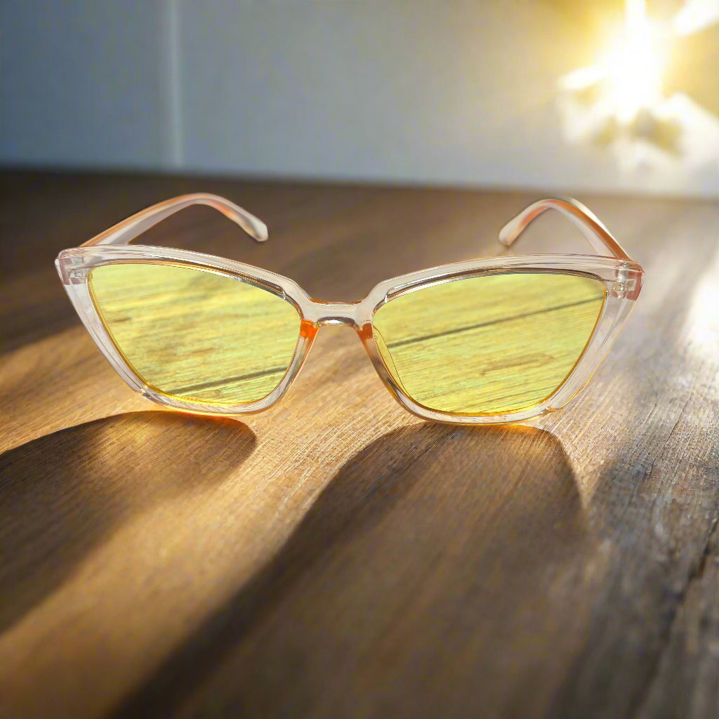 Sunglasses - Yellow Cat Eye Style