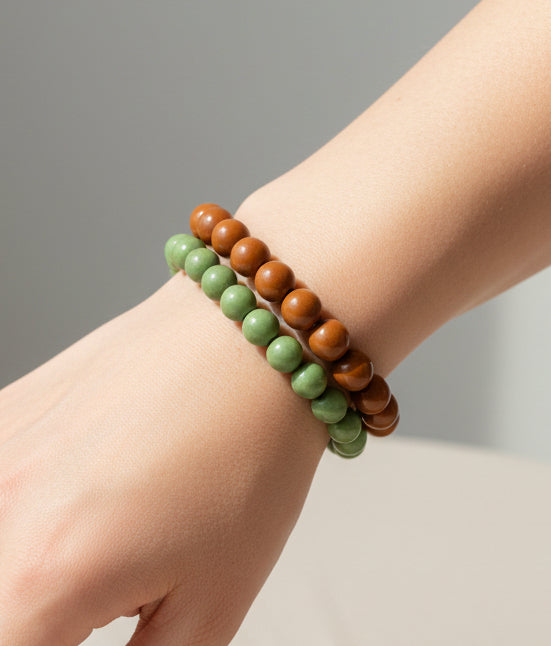 Stretch Beaded Bracelets - Set of Two