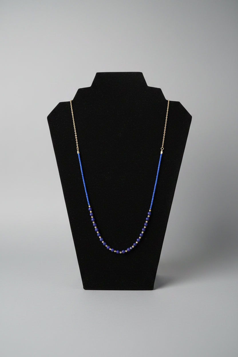 Vintage Christian Dior - Stamped "1946" Blue Beaded 30" Necklace