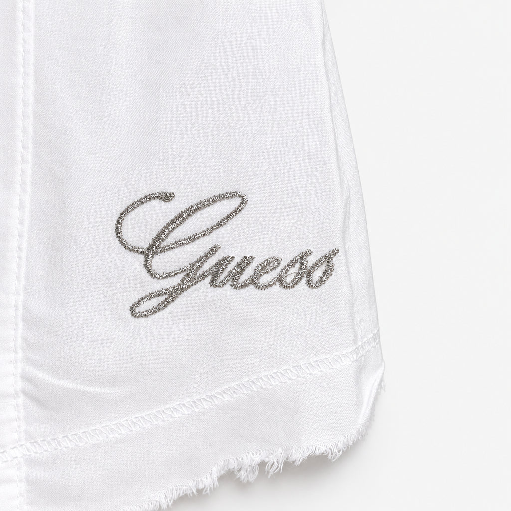 Girl's Shirt - Front Snap - White - by GUESS - Size 4-6X