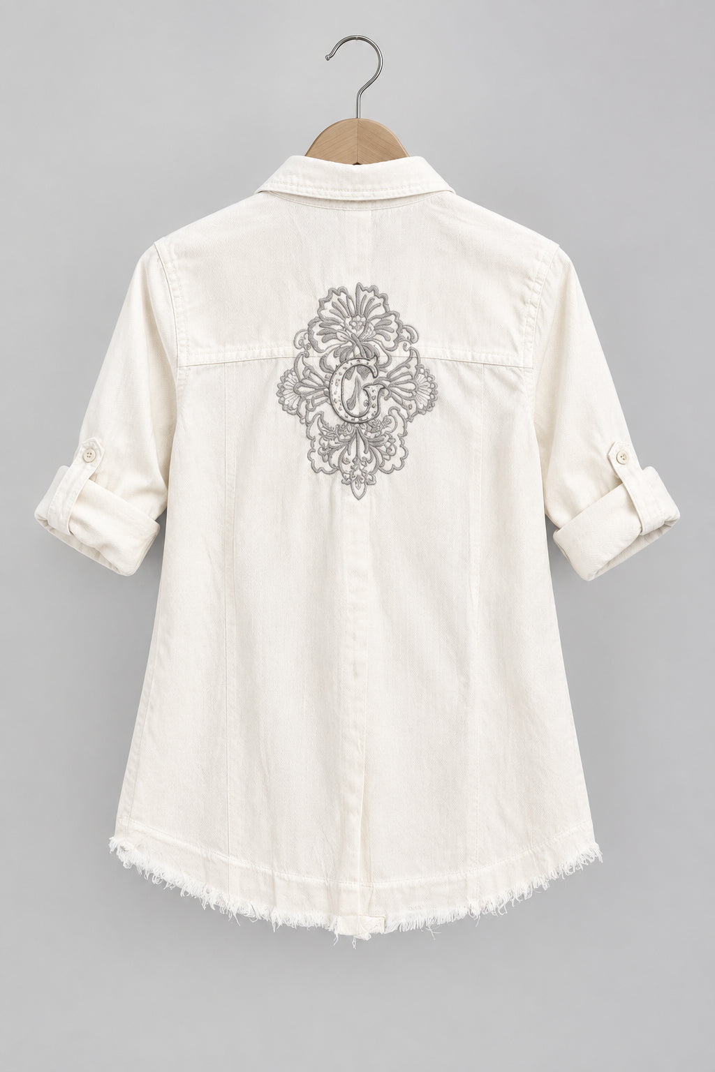 Girl's Shirt - Front Snap - White - by GUESS - Size 4-6X