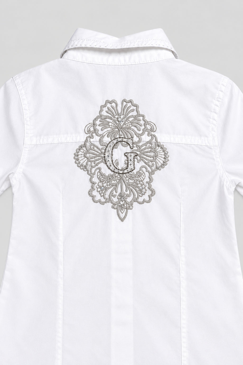 Girl's Shirt - Front Snap - White - by GUESS - Size 4-6X