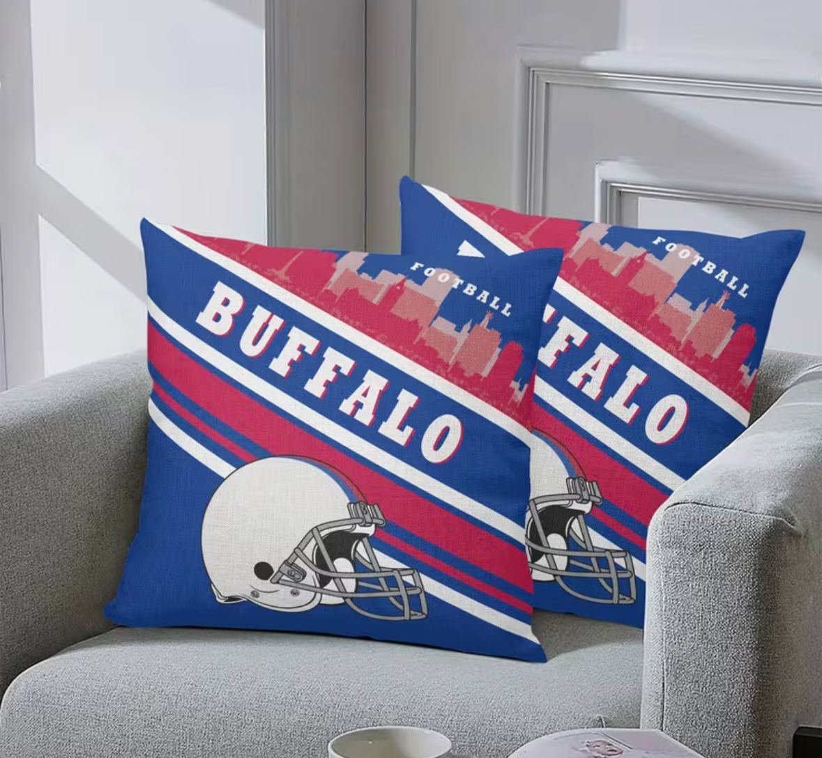 Pillow Case - Buffalo Football - Square Throw