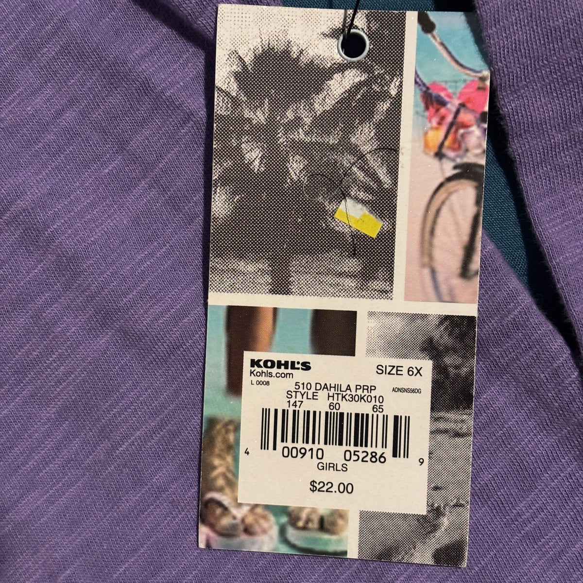 Girl's Shirt - Kohl's - Hang Ten - Dahlia Purple - Size 6X