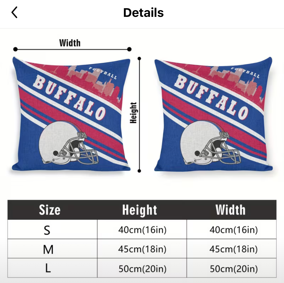 Pillow Case - Buffalo Football - Square Throw