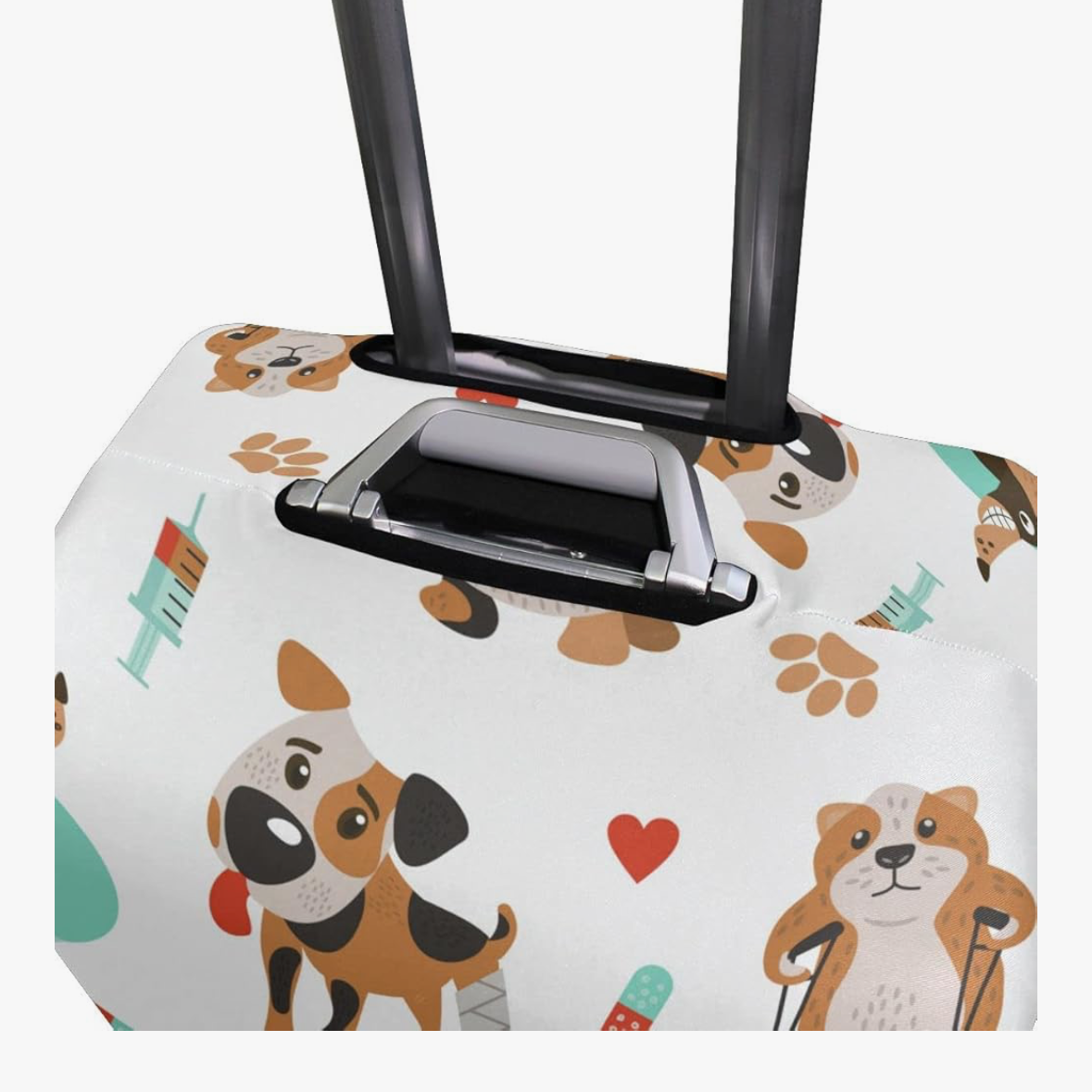 Luggage Cover in Puppy Print Mint Green - XL