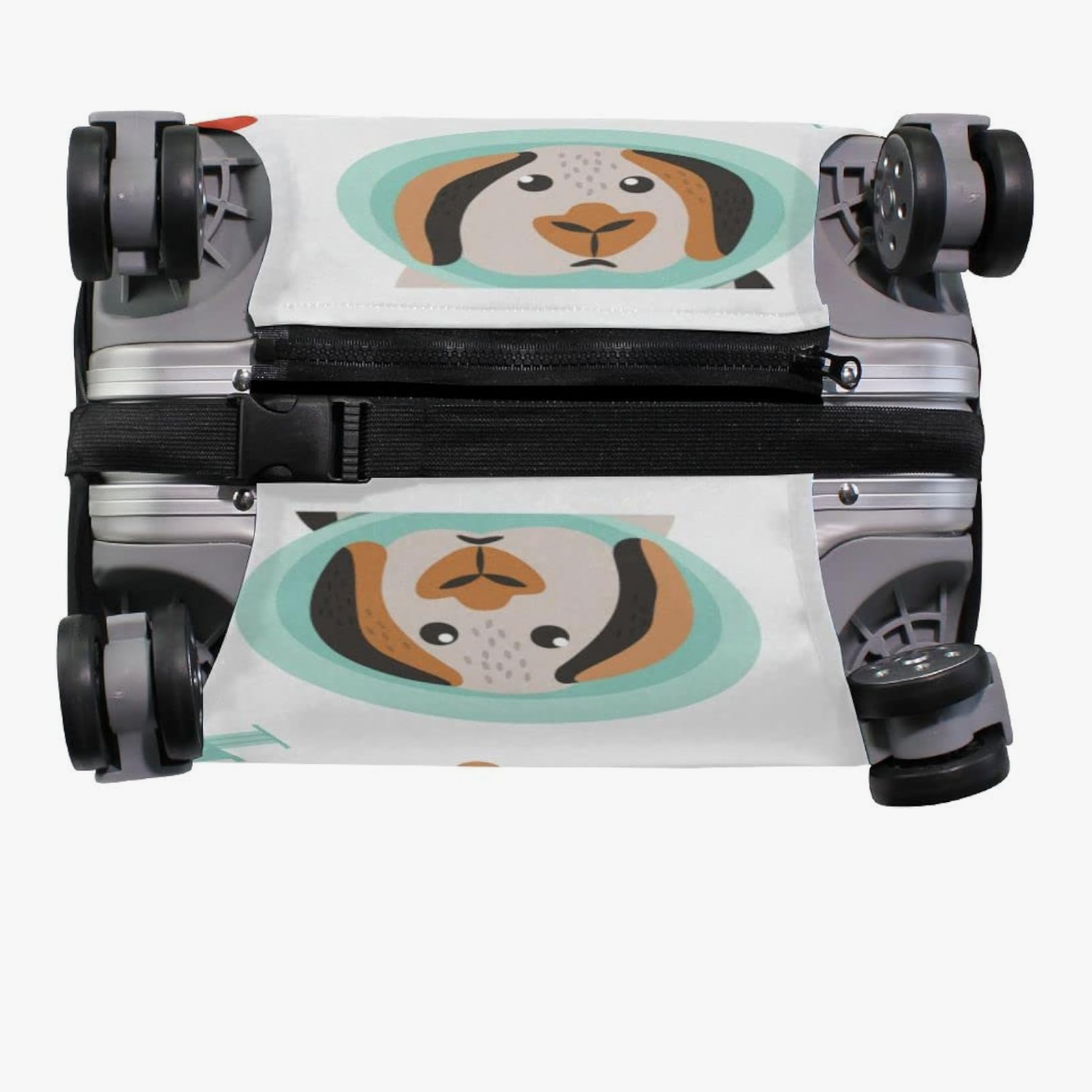 Luggage Cover in Puppy Print Mint Green - XL