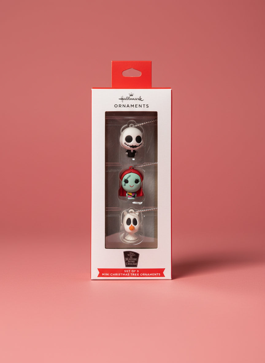 HALLMARK - Set of 3 Mini Christmas Tree Ornaments - The Nightmare Before Christmas