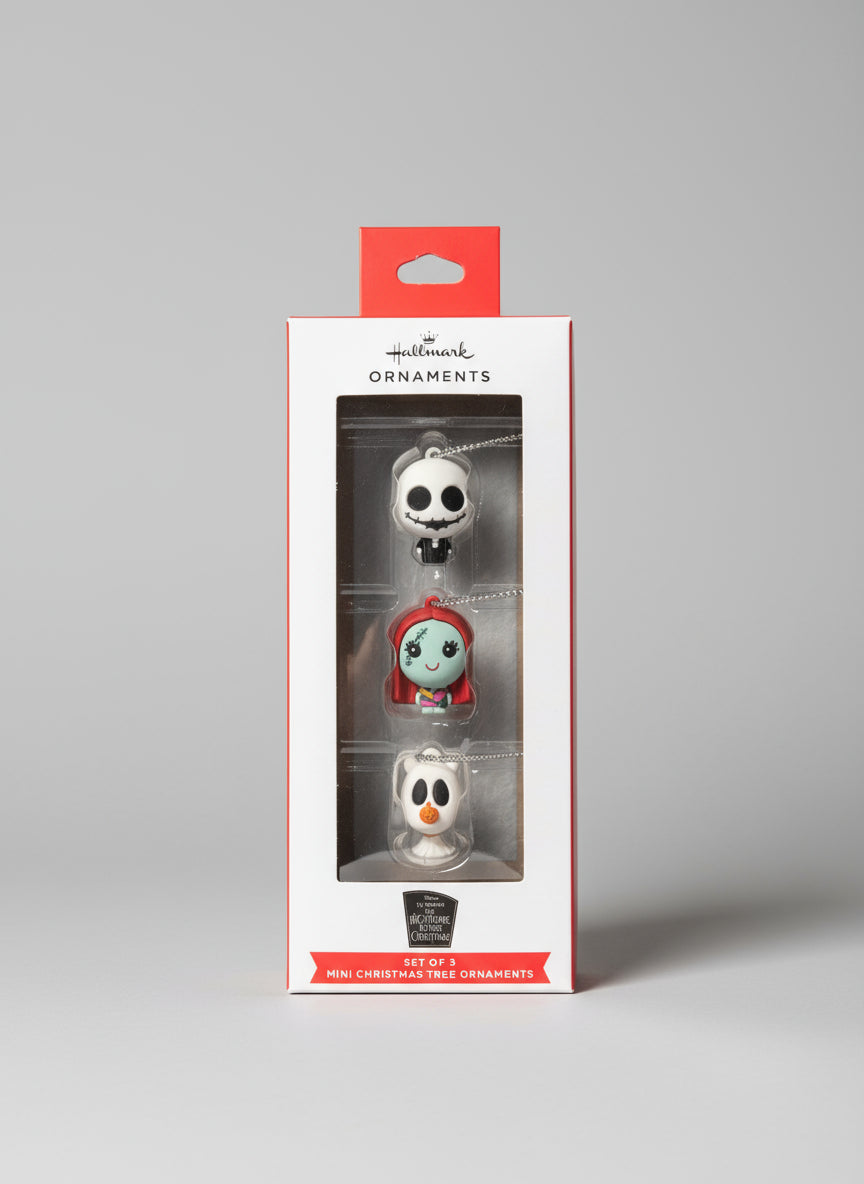HALLMARK - Set of 3 Mini Christmas Tree Ornaments - The Nightmare Before Christmas