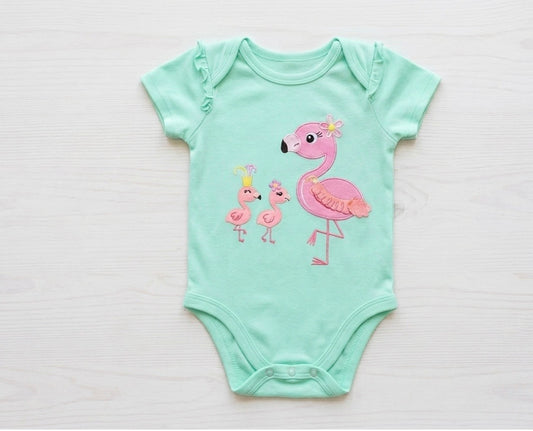 Garanimals - Tropical Flamingo Onesie in Mint Green - 18M