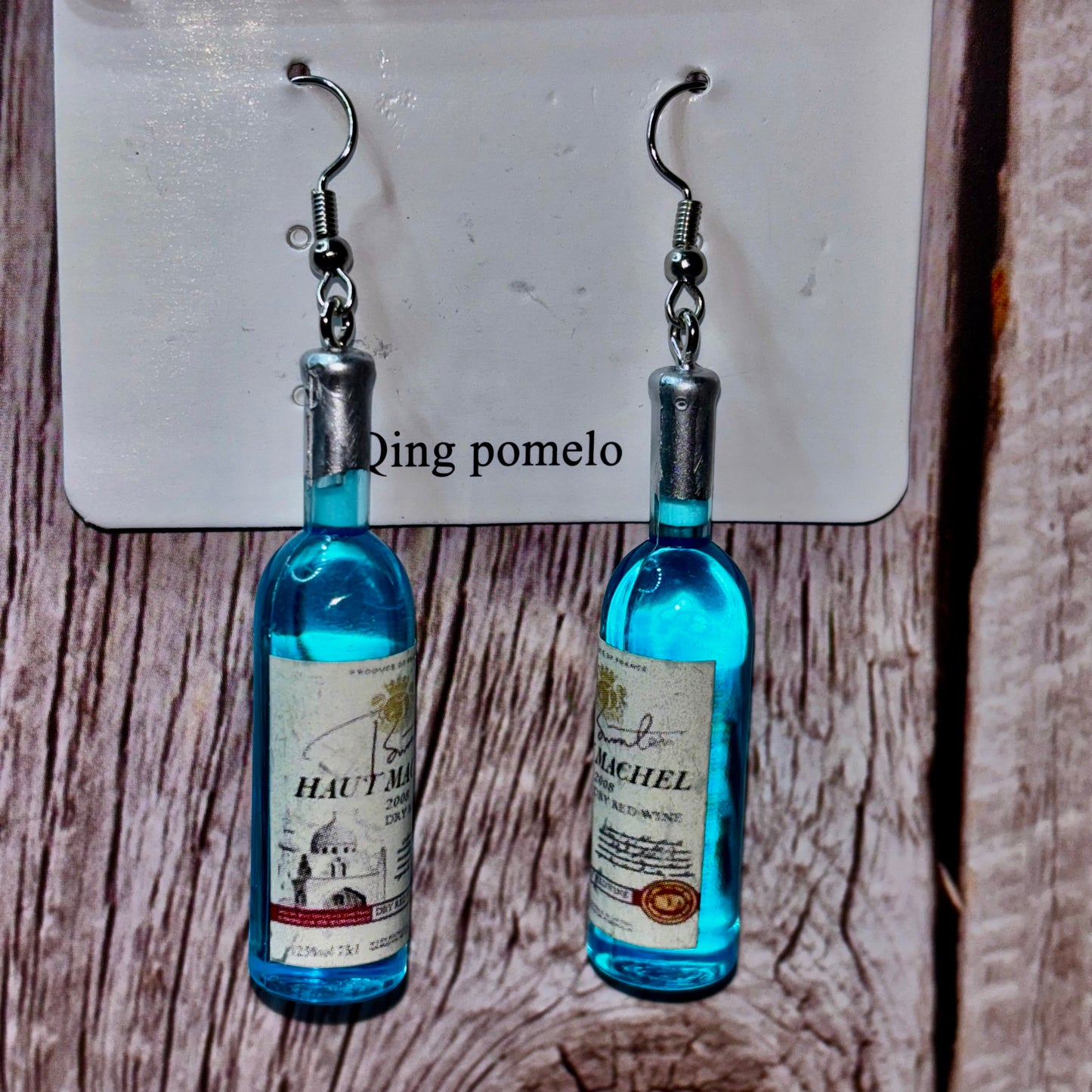 Earrings - 2008 Chateau Haut-Bailly Wine Bottle