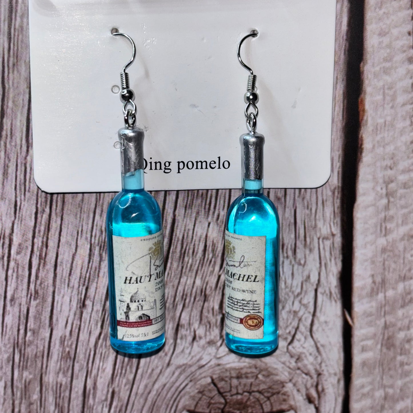 Earrings - 2008 Chateau Haut-Bailly Wine Bottle